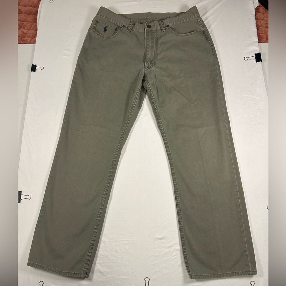 Vintage Polo Ralph Lauren Pants Mens 36x30 Gray 650 Straight Chino Preppy